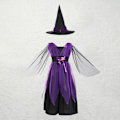Miniatyrbillede 1 af 2: Halloween barndräkt Animedräkt Häxa Cosplay Halloween kostym (2-3 år gammel, lila lång häxa)