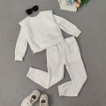 Miniatyrbilde 5 av 6: Jenter med lommer 2-delt antrekk Ensfargede joggedresser Vit 90cm