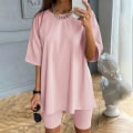 Pikkukuva 5 / 11: Rento solid asut Naisten kaksiosainen puku vyöllä Home Loose S black L