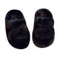 Miniatyrbilde 1 av 2: Jenter Mote Flat Hjem Sko Åpen tå Fuzzy Slippers Soverom Svart 30