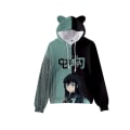Pikkukuva 2 / 4: Unisex Demon kerroksella painettu huppari Casual Pullover Cat Ear Hupullinen pusero Topit Green S