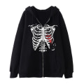 Pikkukuva 3 / 4: Unisex-hupparit Ylimitoitettu Rhinestone Skeleton -huppari 2XL