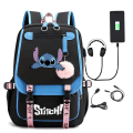 Miniatyrbillede 1 af 4: stitch rygsæk børn rygsække rygsæk med USB stik 1 stk 0 blå