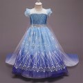 Miniatyrbilde 2 av 5: Frozen Queen Elsa Cosplay Barn Jenter Paljetter Prinsesse Kapp Kjole Ballkjole Bursdagsfest kostyme 110cm