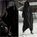 Miniatyrbillede 4 af 5: Unisex langærmet hættetrøje med lang frakke med lynlås Black 4XL
