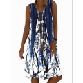 Pikkukuva 1 / 2: Painatushihaton A-linjainen mekko pyöreällä pääntiellä white XL