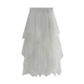 Dame tyl nederdel Elastisk talje Mesh lang nederdel 0 white