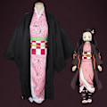 Miniatyrbild 2 av 3: Kids Demon Slayer Animation Cosplay Kostym Outfit Set 9-10 Years Kamado Nezuko
