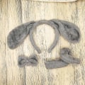 Miniatyrbild 4 av 5: Long Ears Dog Pannband + Rosett + Tail Set Cosplay Animal Hair Hoop Coffee