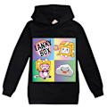 Pikkukuva 1 / 5: LANKYBOX Kids 3D Print -hupparipusero taskulla black 140cm
