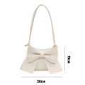 Miniatyrbillede 3 af 9: Kvinder Bowknot PU skuldertaske Sort Sort black