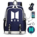 Pikkukuva 1 / 4: BTS-reppu USB-ladattava reppu, suuri kapasiteetti opiskelijan koululaukku Color2