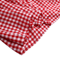Miniatyrbilde 5 av 5: Sommerrutet Puffy kortermet midikjole for kvinner Red,4XL