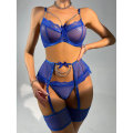 Miniatyrbilde 2 av 4: Sexy blonderundertøy for kvinner BH-strengsett Cosplay Natttøy Sleep Royal blue L