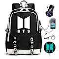 Pikkukuva 1 / 4: BTS-reppu USB-ladattava reppu, suuri kapasiteetti opiskelijan koululaukku Color1