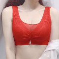 Miniatyrbilde 5 av 5: Trådløs BH Dame Pustende Push Up Bralette Girl Lace Mesh Red 38/85
