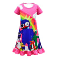 Pikkukuva 1 / 3: Girls Rainbow Friends Dress Sarjakuvaprintti Casual rose red 140cm