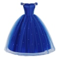 Miniatyrbillede 3 af 4: Askepot Kjole Nederdel Halloween Cosplay Kostume Børn Piger Festkjole Lang kjole Ornamenter only Dress 100cm