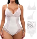 Damstrumpbyxor haper V-Neck Backless Tank One Piece Bodysuit White S