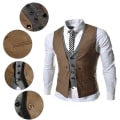 Miniatyrbillede 3 af 9: Fake Two Pieces Chaleco Double khaki L