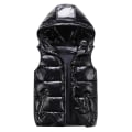 Miniatyrbild 1 av 2: Sliktaa Unisex Shiny Waterproof Sleeveless Jacket Lightweight Puffer Vest Black XL