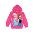Miniatyrbild 3 av 5: Barn Flickor Frozen Elsa Anna Jacka Varm Zip Hoodie Coat Ytterkläder Z Rose red 120cm