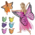 Miniatyrbilde 1 av 2: Barn Jenter Butterfly Wings Coat With Mask Fairy Elf Cosplay W3