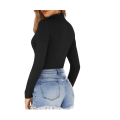 Miniatyrbilde 2 av 4: Kvinners scoop neck kortermede lange bodysuits M