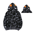 Miniatyrbilde 1 av 3: Hettegenser for menn Camo Løs Glidelås Shark Head Wgm Jacket Sweatershirt #4 4XL