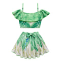 Miniatyrbillede 2 af 3: Piger Tiana Badedragt Prinsesse Cosplay 2 stk Bikini Sæt Badekar 140cm 100cm