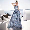 Miniatyrbillede 3 af 4: exig en-halset grime kjole til sommer easide til kvinder Elegant Light blue S