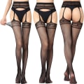 Miniatyrbild 4 av 4: 5-pack nätstrumpor med hög midja Tights lår hög combination 4