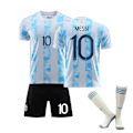 Miniatyrbild 2 av 2: 21/22 Barn Vuxna Fotbollströja Full Kit Pojkar Träningsdräkt 20 21 Argentina Messi 10 XL
