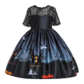 Miniatyrbillede 1 af 3: Halloween Pige Kjole Heks Cosplay Kostumer Prinsesse Kjole Orange Rød 120cm Black 130cm