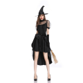 Miniatyrbillede 5 af 5: Nyt Halloween kostume til voksen sort heks cosplay maskerade horro En storlek passar alla