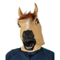 Miniatyrbillede 2 af 2: Hestemaske Udklædning beige one size
