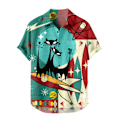 Miniatyrbild 1 av 3: Retro Button Down-skjortor för män 50S Rockabilly Summer Tops #3 M