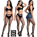 Miniatyrbillede 2 af 5: 6-pack High Waist Tights Netstrømper Lår høje sokker STYLE3