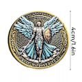 Miniatyrbild 1 av 5: Saint Michael Skydd Utmaningsmynt - 1,57 Tum Zinklegering, Psalm 91, Ärkeängeln Mikael vakar över oss, Kristen Gåva med Skyddande Fodral