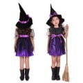 Miniatyrbild 6 av 8: Flickans Halloween häxklädeshatt purple 140 cm