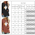 Miniatyrbillede 3 af 5: Dame Halloween-printet langærmet T-shirtbluse Casual Basic Grey L