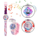 Miniatyrbild 1 av 2: Barnens Glitterklocka Luminous Musik Klocka Pojkar Flickor Klocka Armband Ice and snow