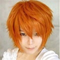 Miniatyrbild 5 av 9: Mode Anime Unisex Kort Rak Perukfest orange
