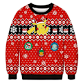 Miniatyrbillede 5 af 5: Kvinder langærmet juleprintet trøje Casual sweatshirt Xmas L