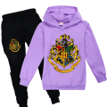 Miniatyrbild 1 av 3: Harry Potter Hoodie Sweatshirt Byxor Träningsdräkt Sportset för Barn purple 140cm