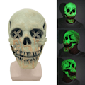 Miniatyrbillede 1 af 5: Halloween Maske Lysende Maske Skelet Kranie Fuld Hoved Maske Horror Selvlysende Cosplay