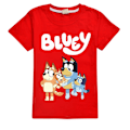 Pikkukuva 1 / 3: Bluey Poikien T-paita Sarjakuva Topit Tee Lasten Poikien Tyttöjen T-paidat Lasten Vaatteet Kesä Lyhythihainen Red 110cm
