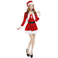 Miniatyrbild 1 av 4: Fru Jul Tomte Jul Dam Fancy Dress Jul Party Kostymer Sleeved style M