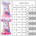 Miniatyrbild 4 av 4: Kids Unicorn Rainbow Horse Print tecknad klänning Pink 140 cm