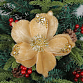 Miniatyrbild 3 av 5: Stora Glittrande Julblommor Konstgjorda Vikbara Julgransblommor Dekoration Julgran Nyårsfest Bröllopsdekoration Gold